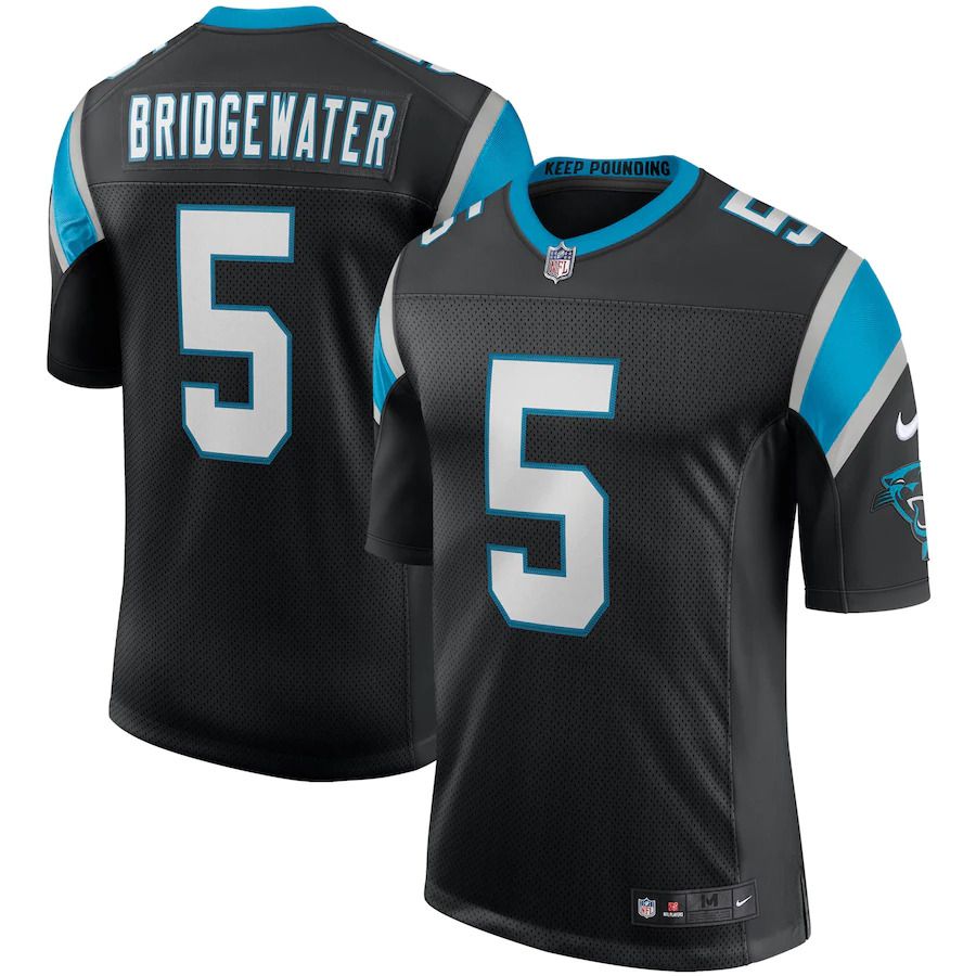 Men Carolina Panthers #5 Teddy Bridgewater Nike Black Vapor Limited NFL Jersey